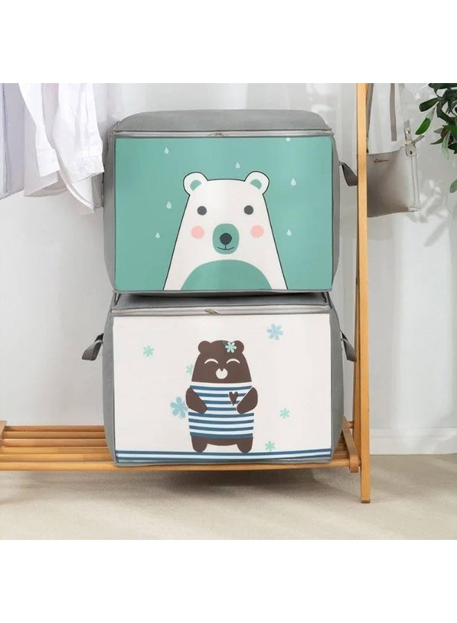 80L Large Storage Container – Durable Clothes Storage Bin with Handles, Multi-Coloured, Perfect for Organizing Blankets, Clothes, and Household Items - Image 2